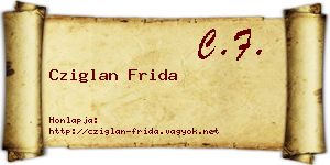 Cziglan Frida névjegykártya