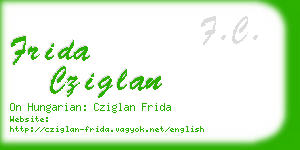 frida cziglan business card